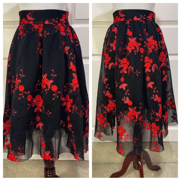 maje tulle embroidered skirt - Picture 2 of 7